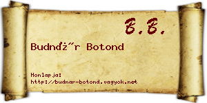Budnár Botond névjegykártya